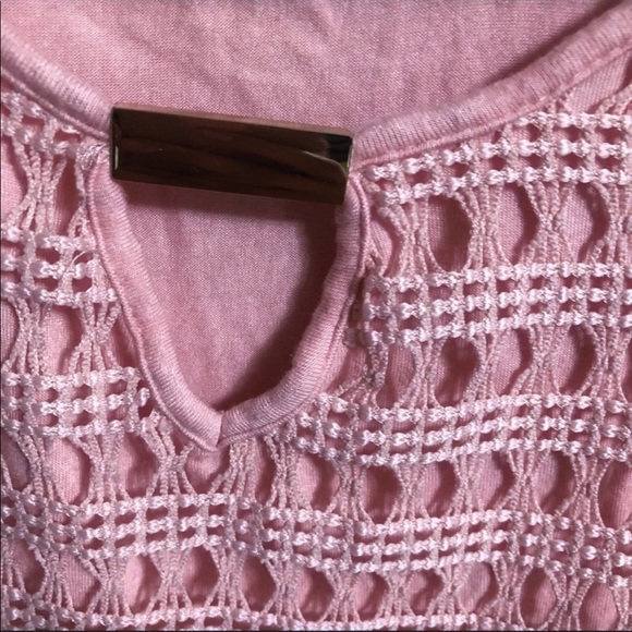 S|O|L|D❌Light Pink Crochet overlay top size Large - Picture 5 of 5